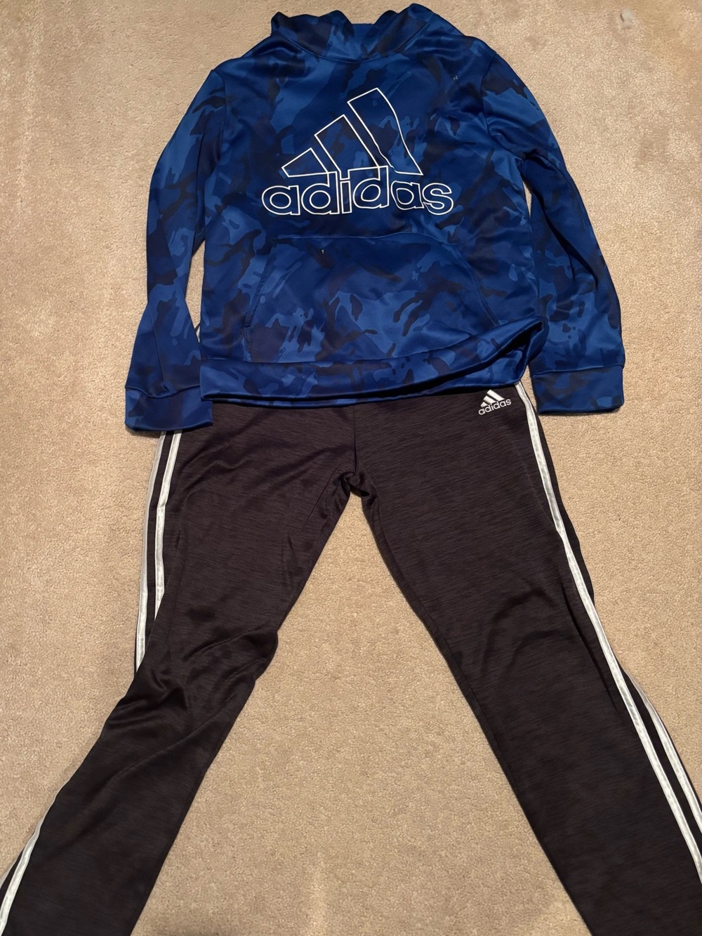 adidas Kids Black Leggings with White Side Stripes